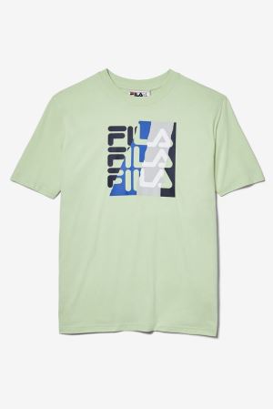 FILA Eston Graphic Tee Shirts Green,Mens Clothing | CA.NFYWHJ673